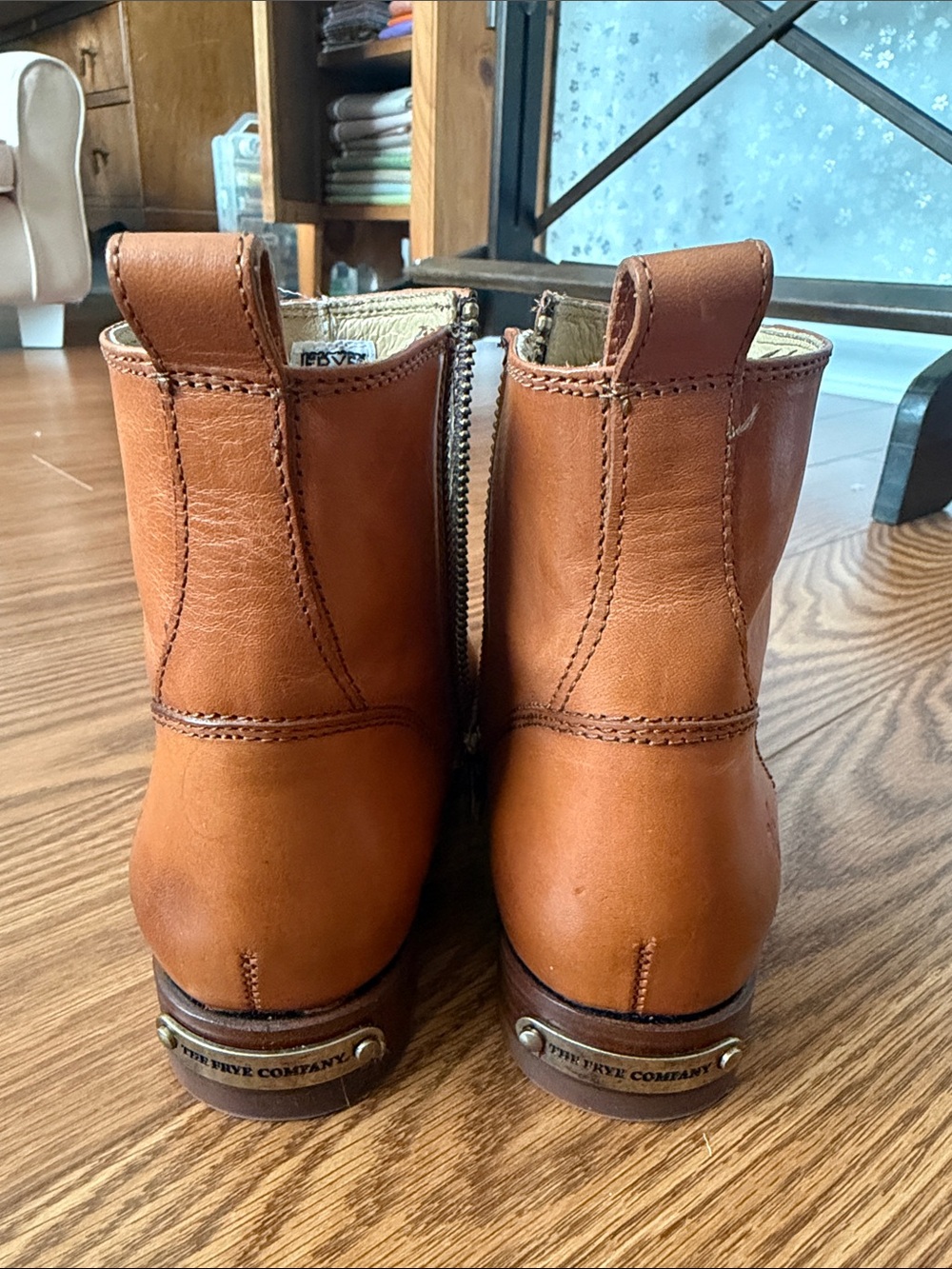 Frye Women's Tan Leather Ankle Booties - Picture 2 of 6